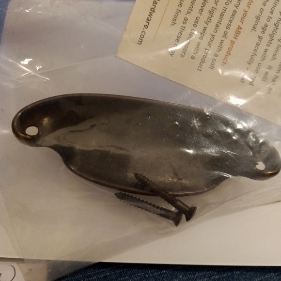 NEW House of Antique Hardware Cast Brass Oval Bin Pull Drawer Handle - Picture 5 of 7